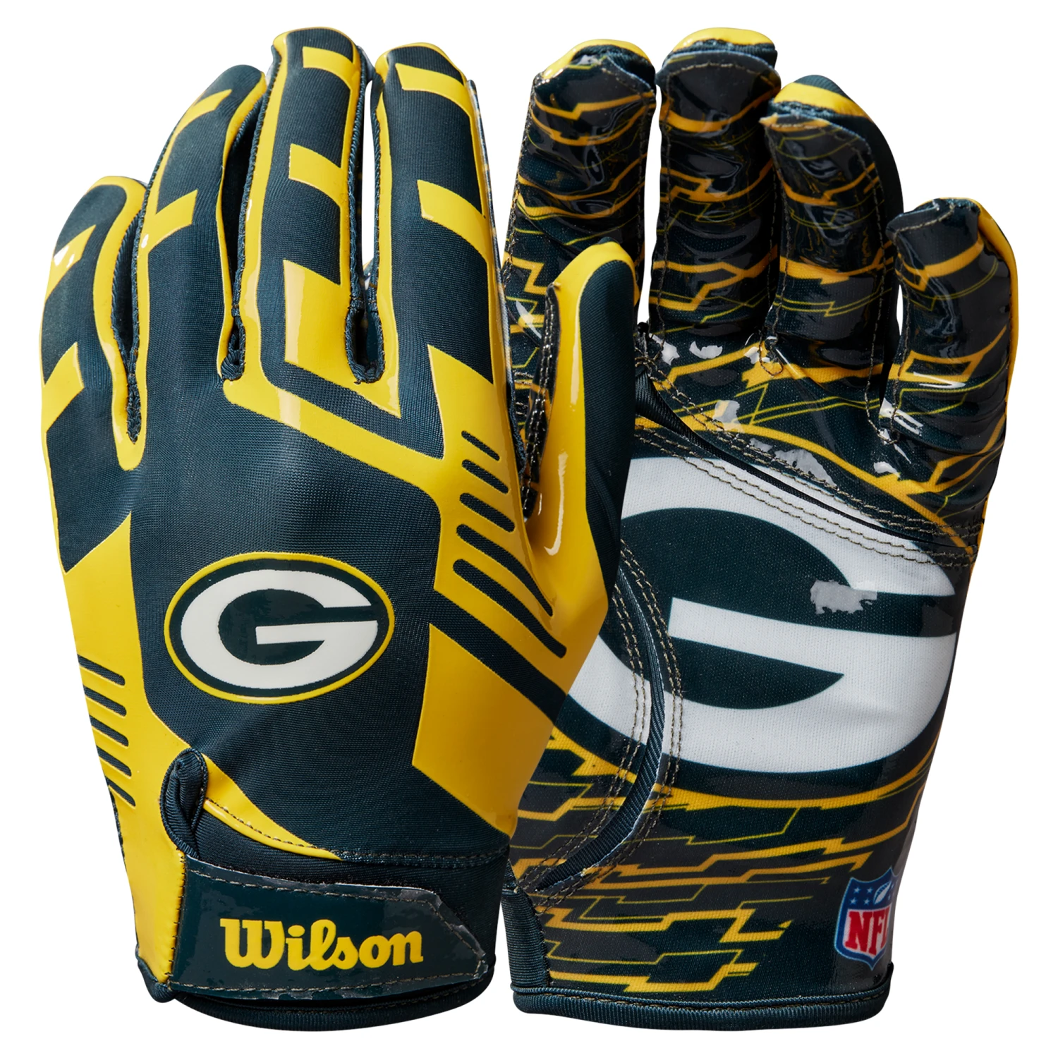 Wilson NFL Team Super Grip Gloves Junior 3 Wilson NFL Team Super Grip Gloves Junior